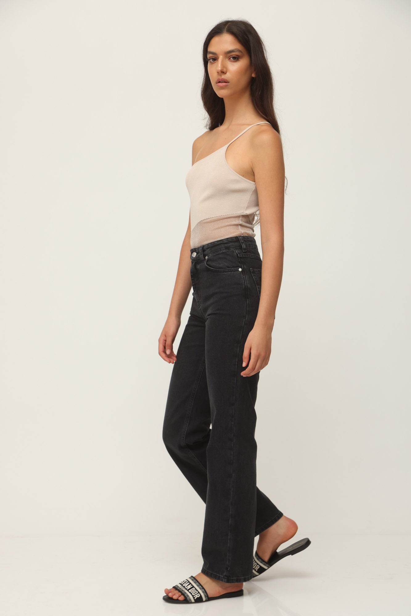 ONE STRAP BODYSUIT CHAMPAGNE