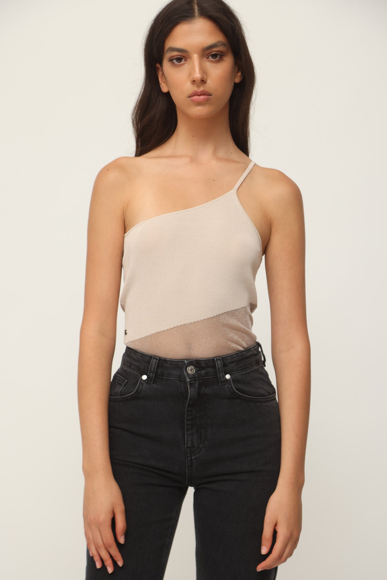 ONE STRAP BODYSUIT CHAMPAGNE