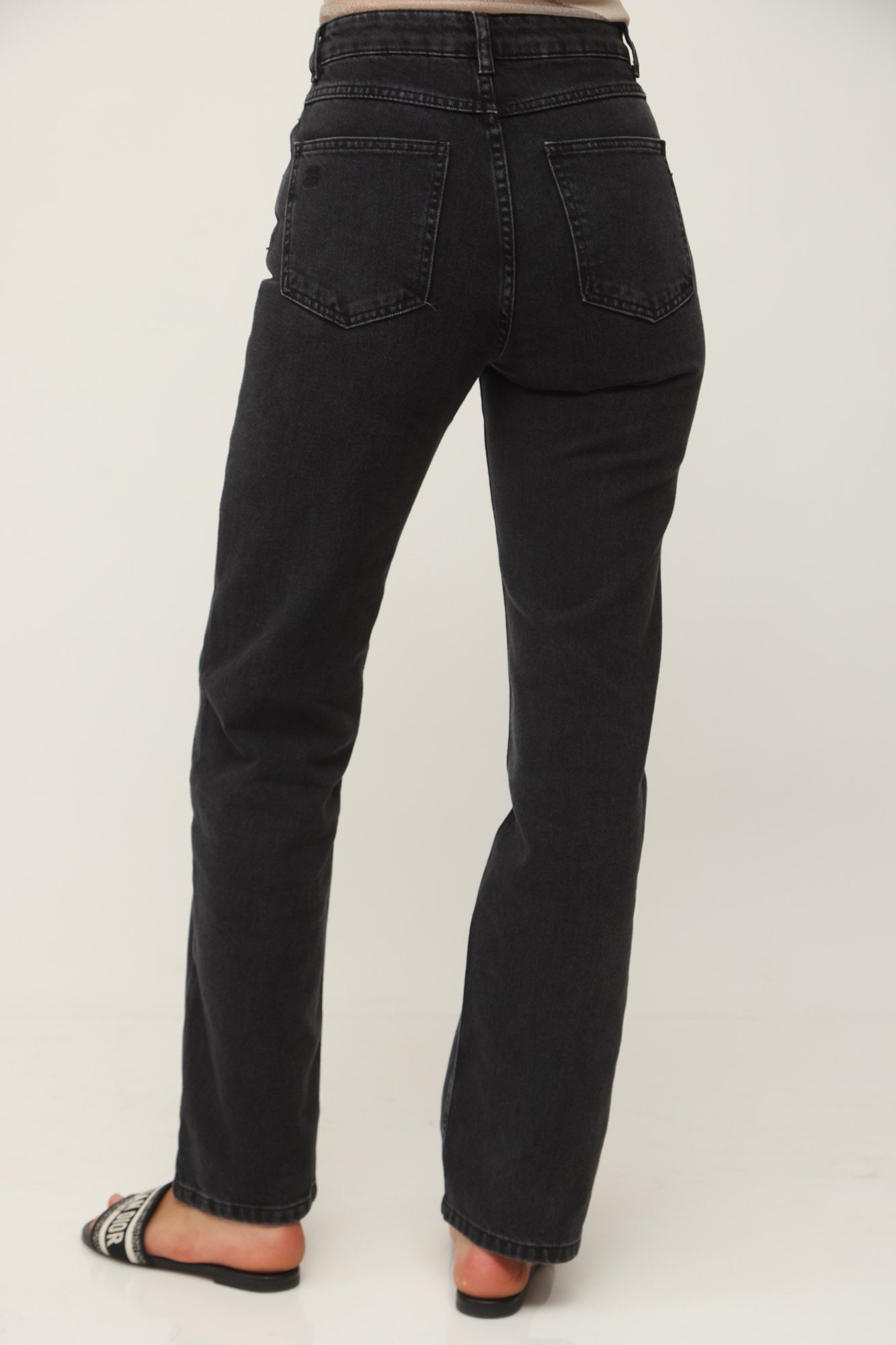 HIGH WAIST FULL LENGTH DENIM BLACK