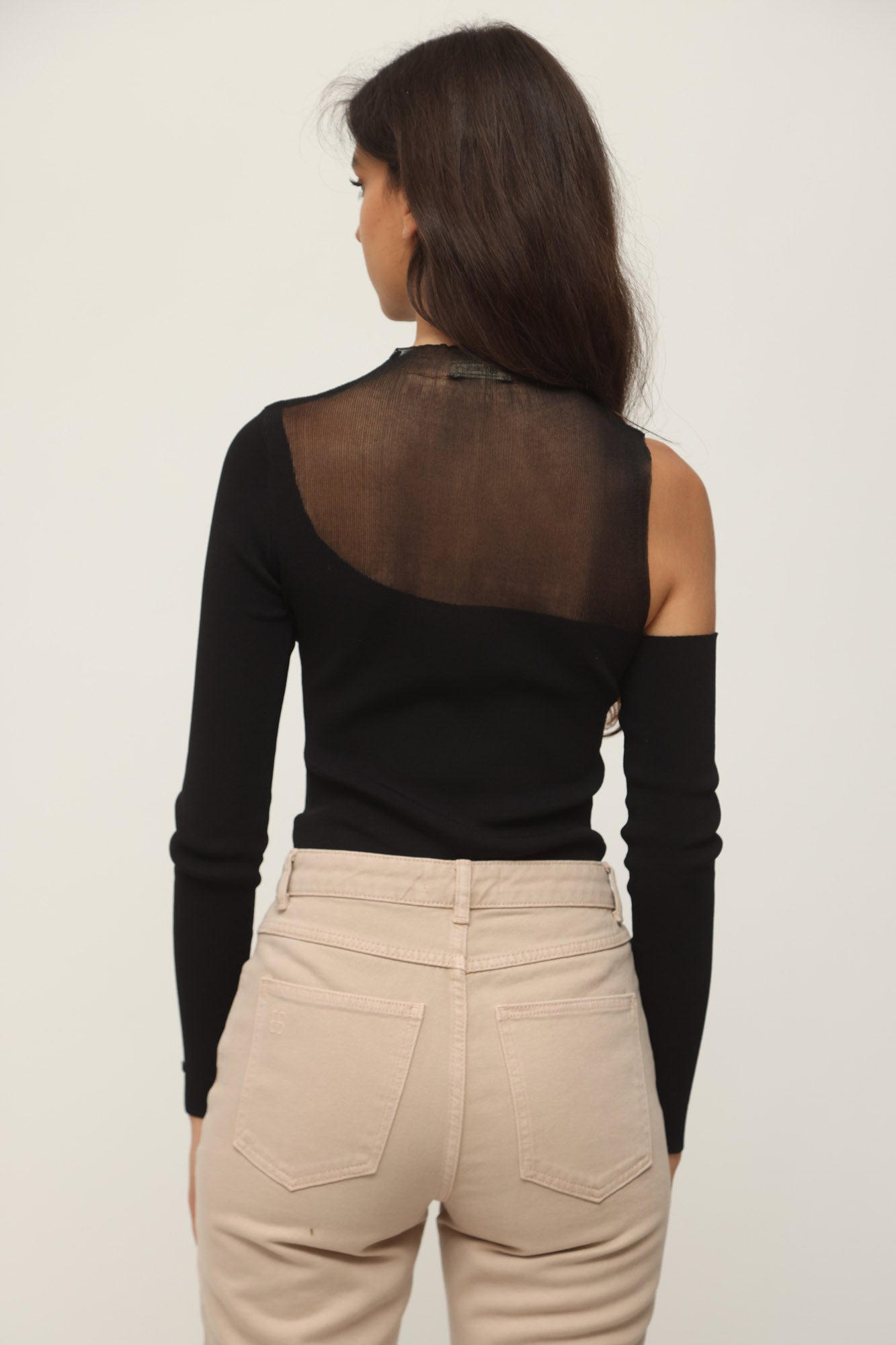 ONE SHOULDER BODYSUIT BLACK