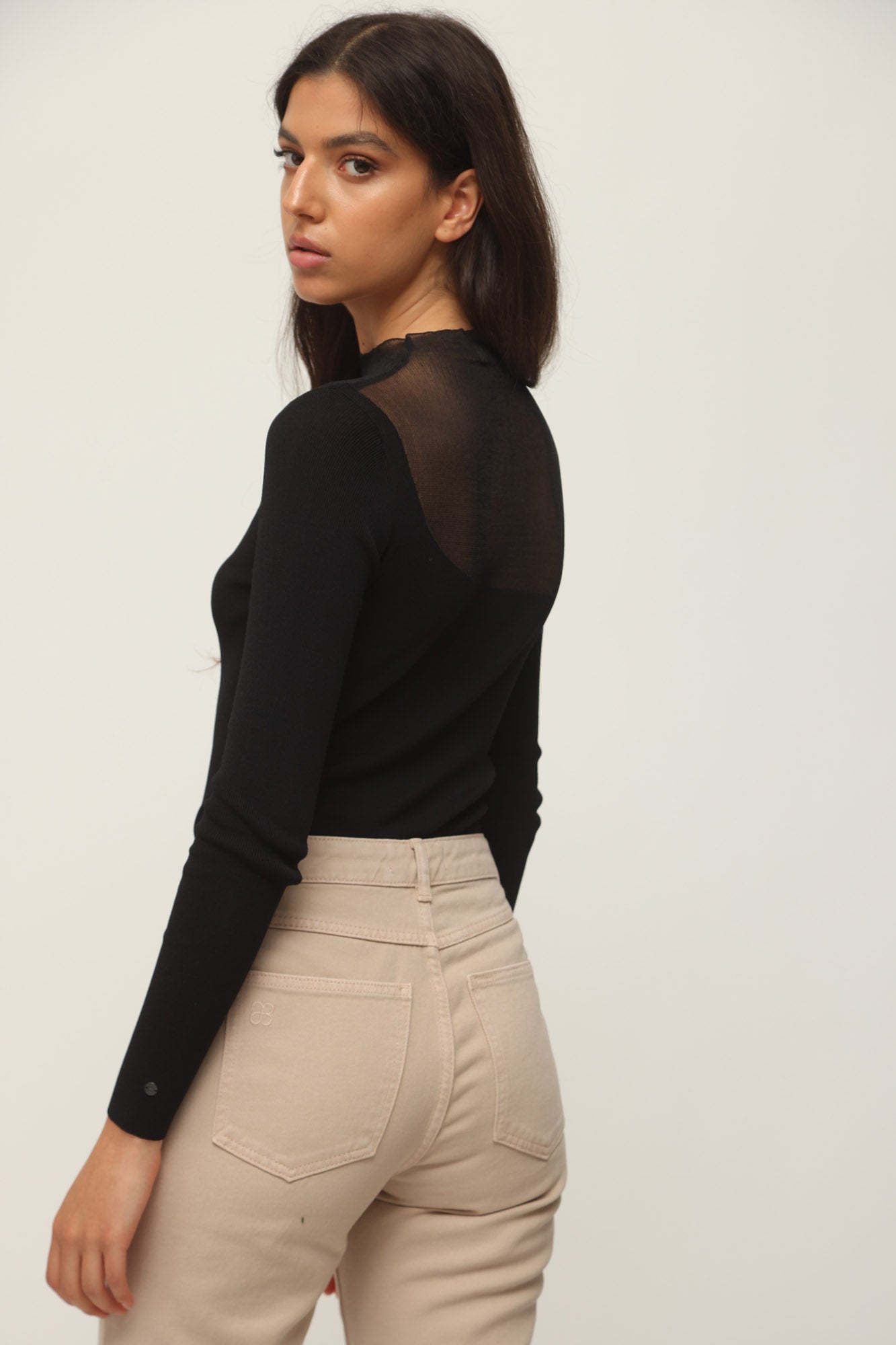 ONE SHOULDER BODYSUIT BLACK