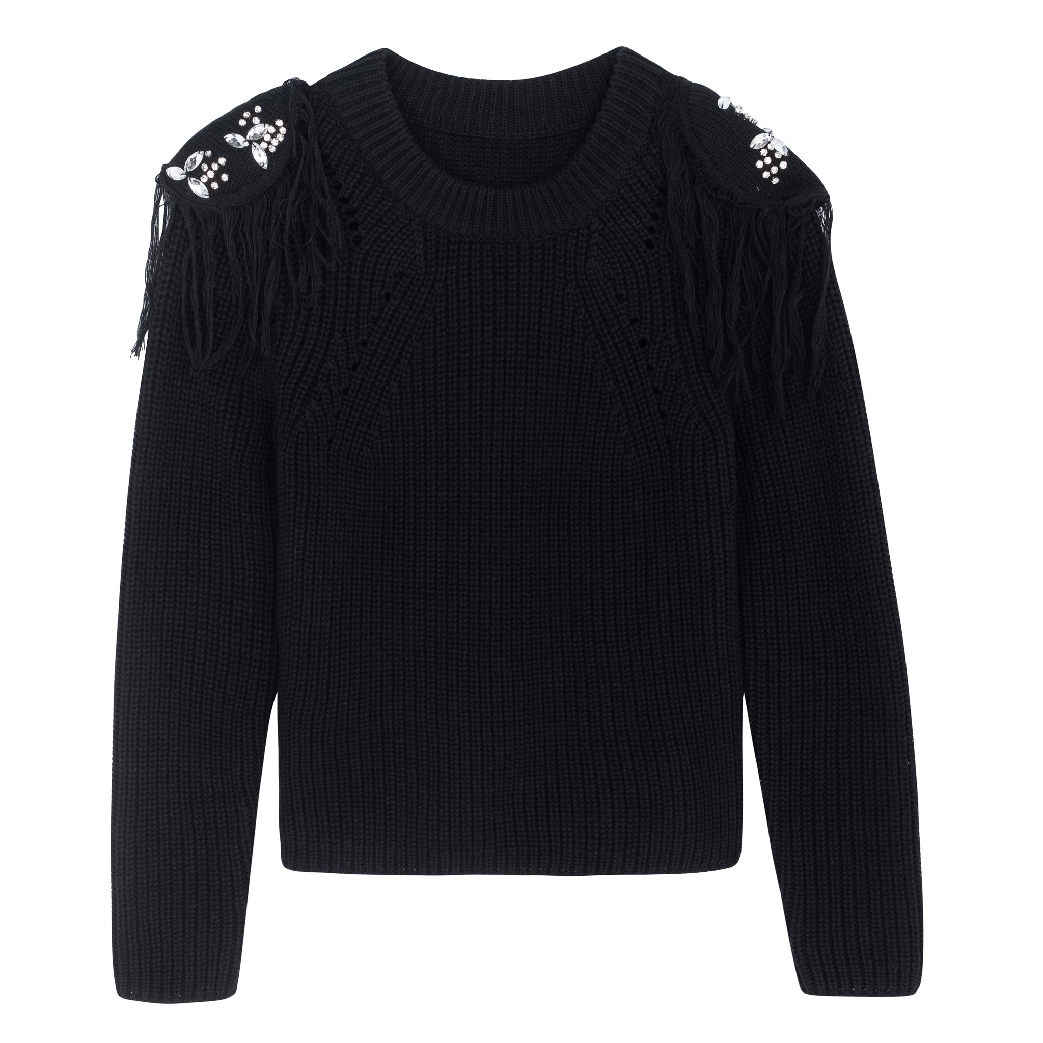 KNIT WITH SHOULDER PATCH BLACK