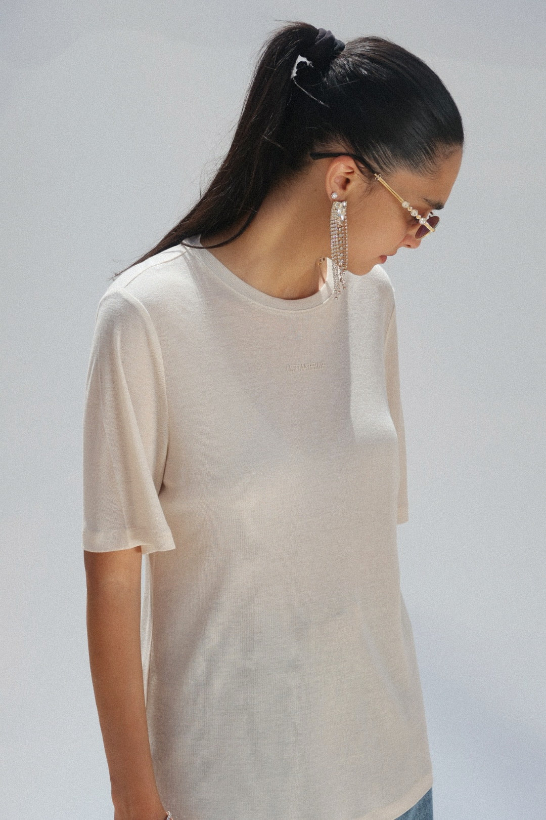 WOOL T SHIRT BEIGE