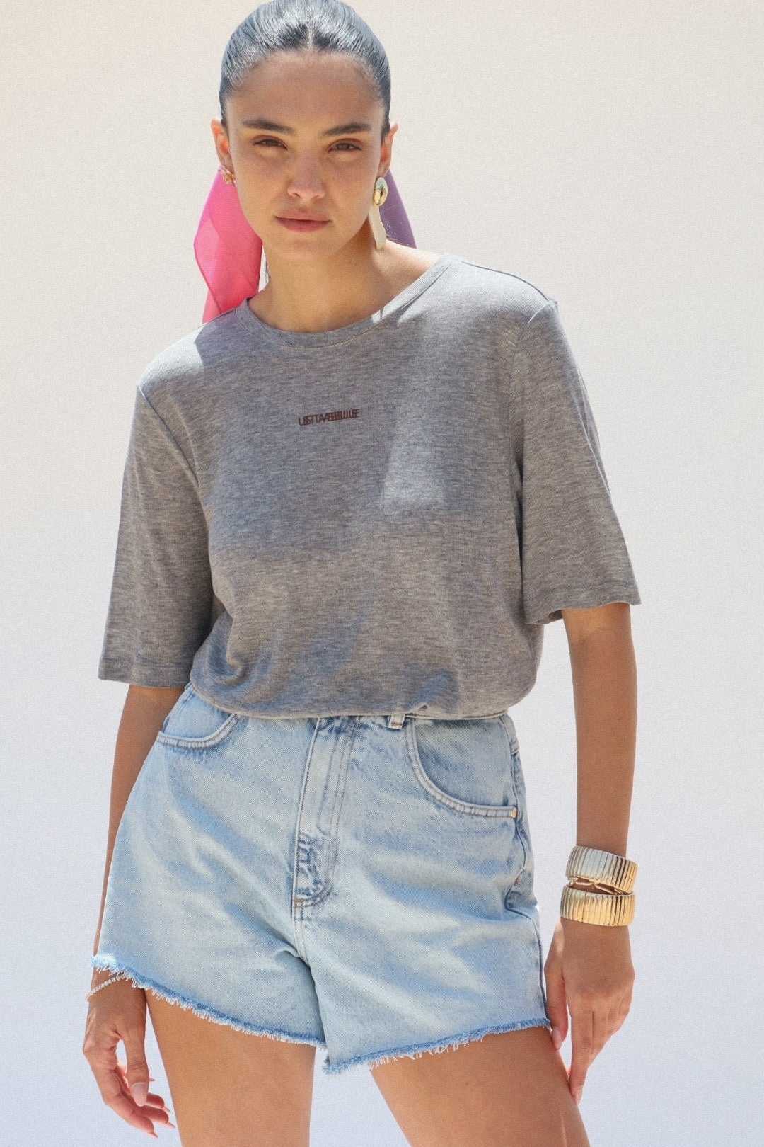 WOOL T SHIRT GRAY