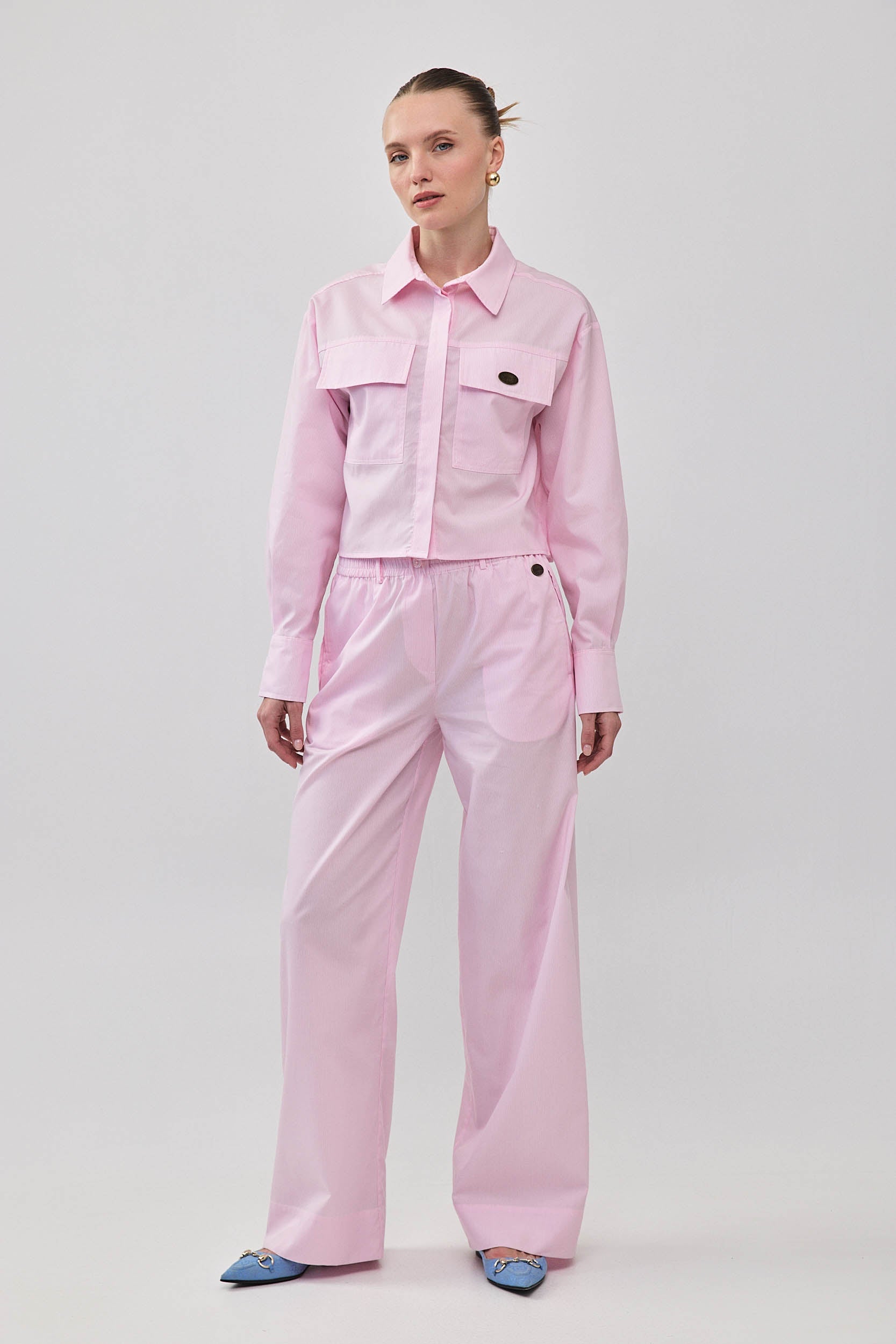 ROBERTA BUTTON SHIRT STRIPE PINK