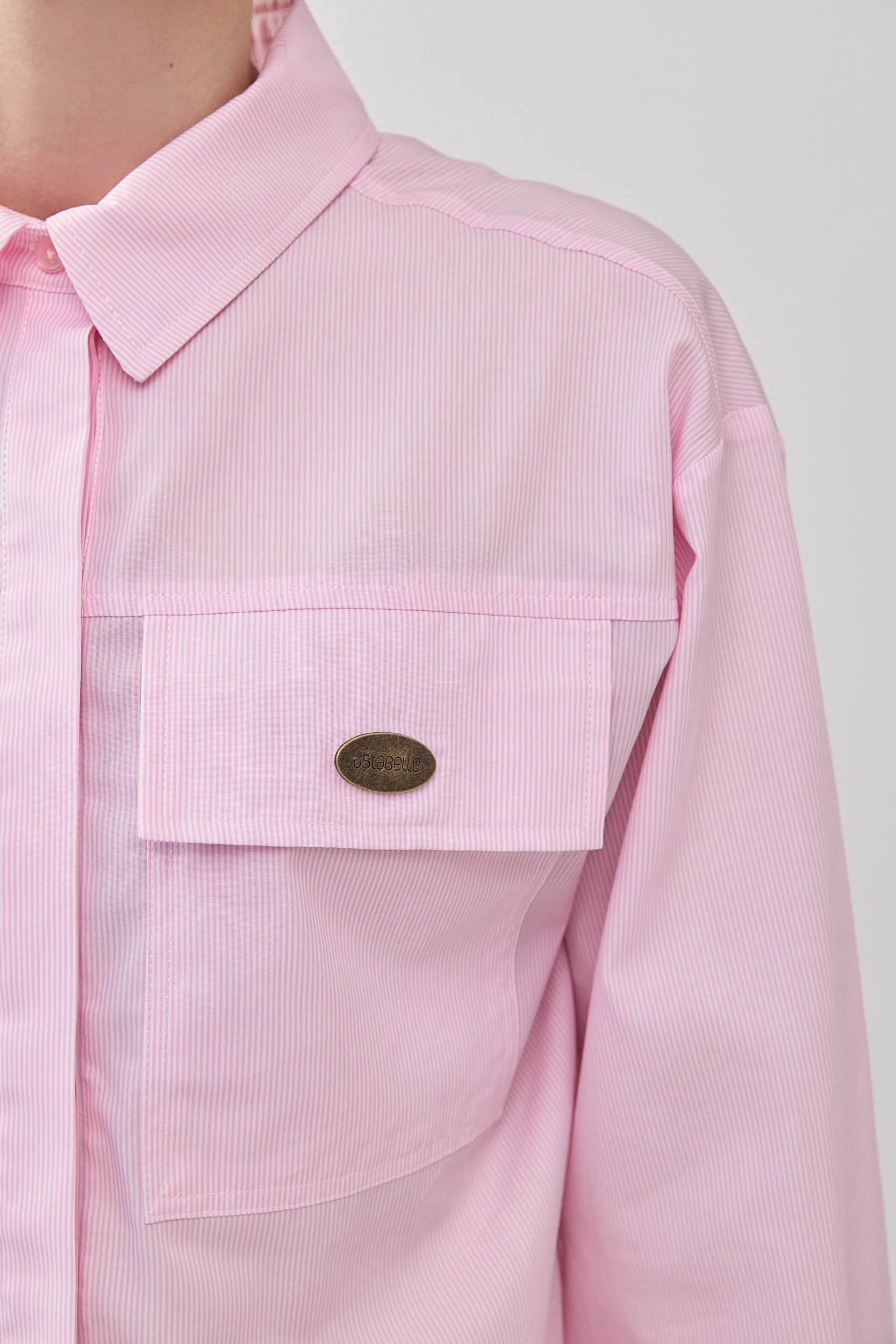 ROBERTA BUTTON SHIRT STRIPE PINK