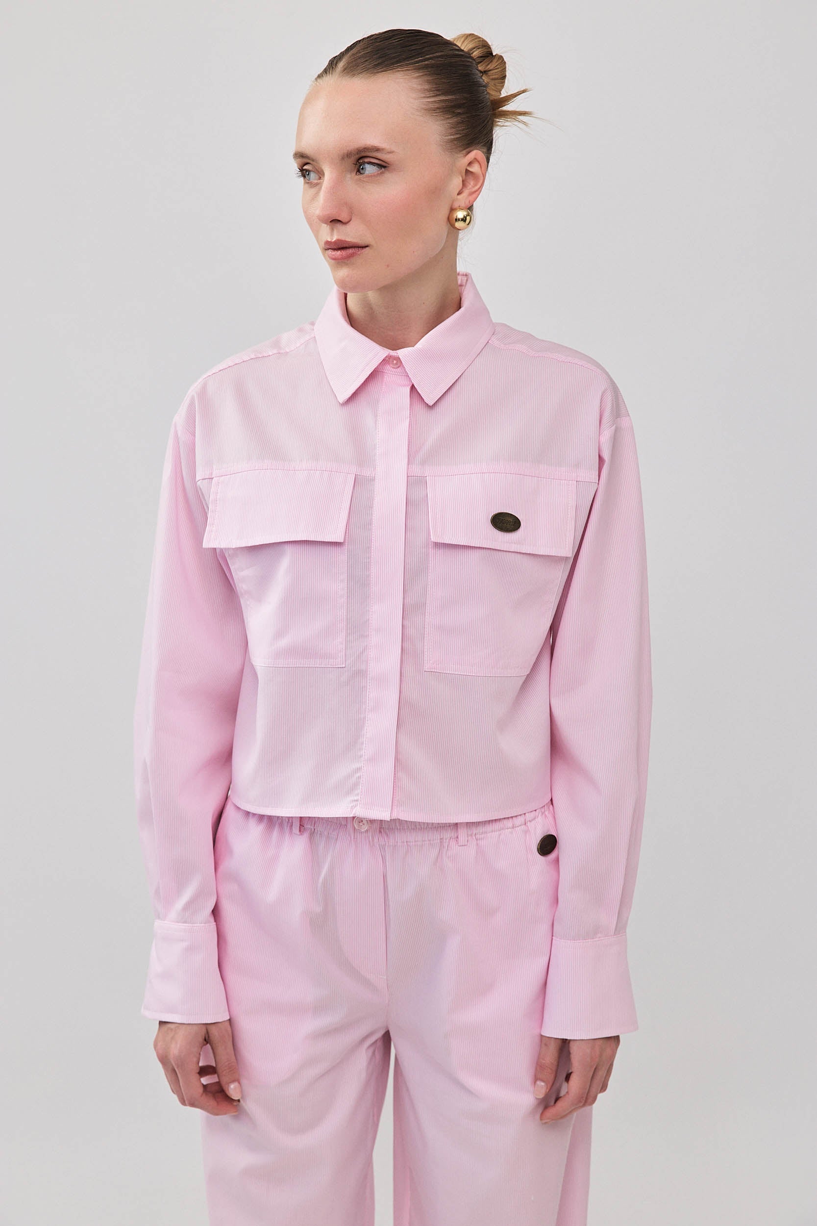 ROBERTA BUTTON SHIRT STRIPE PINK