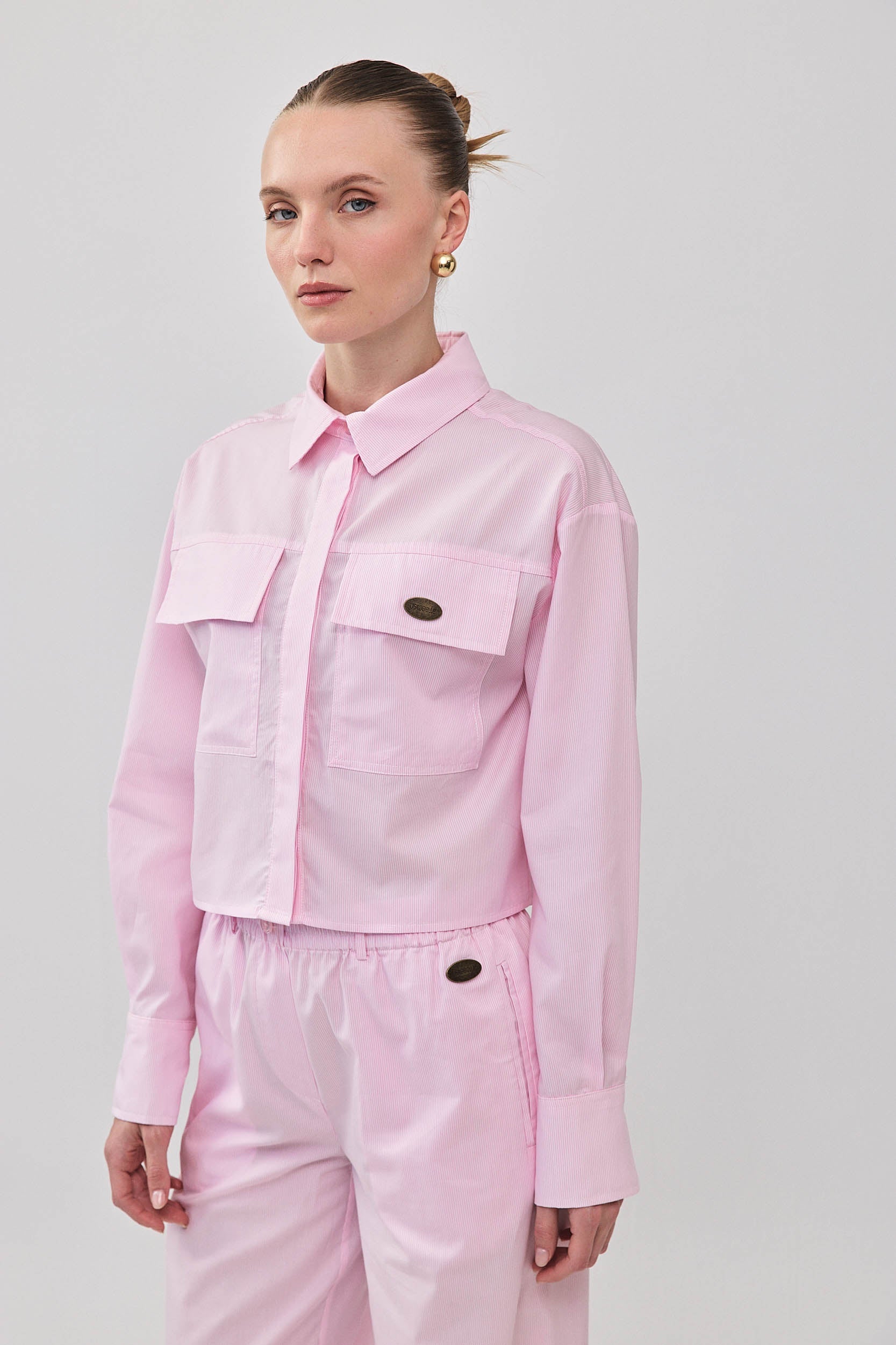 ROBERTA BUTTON SHIRT STRIPE PINK