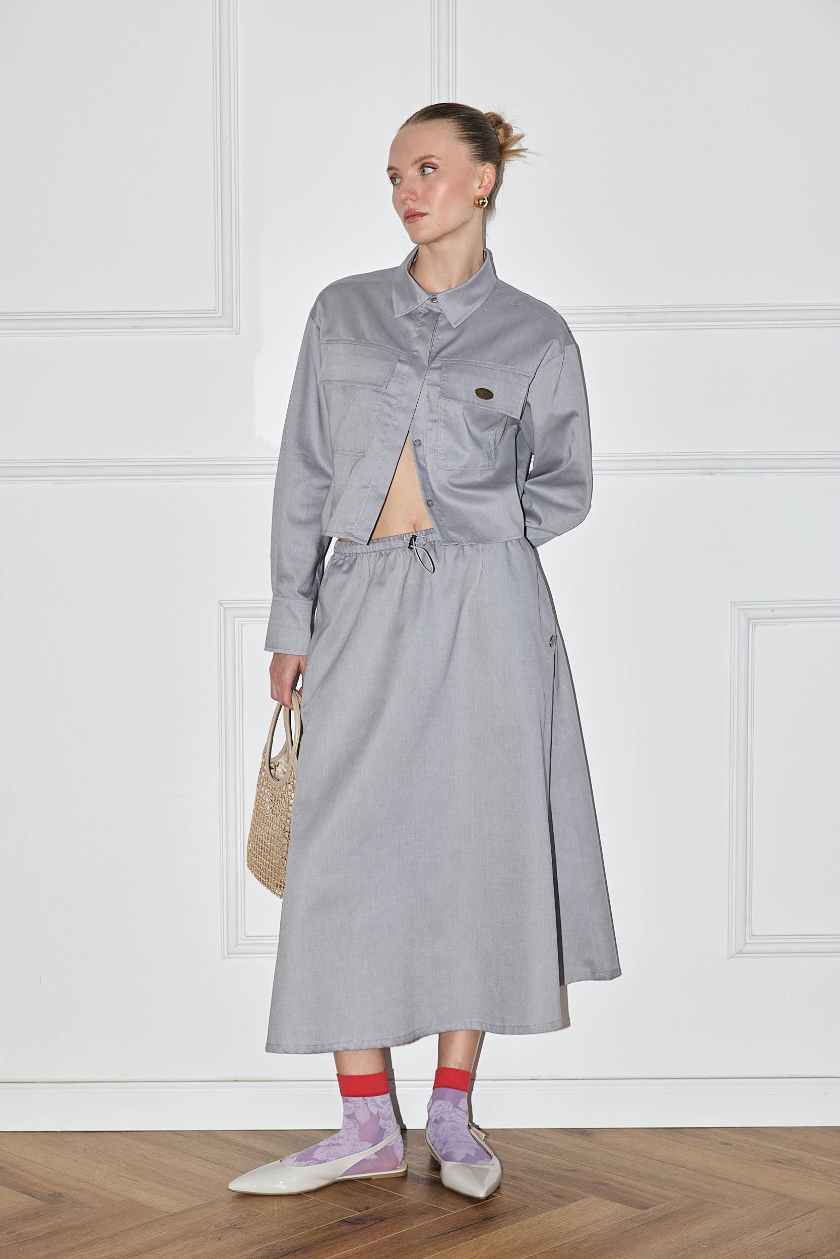 ROBERTA SKIRT GRAY JEANS