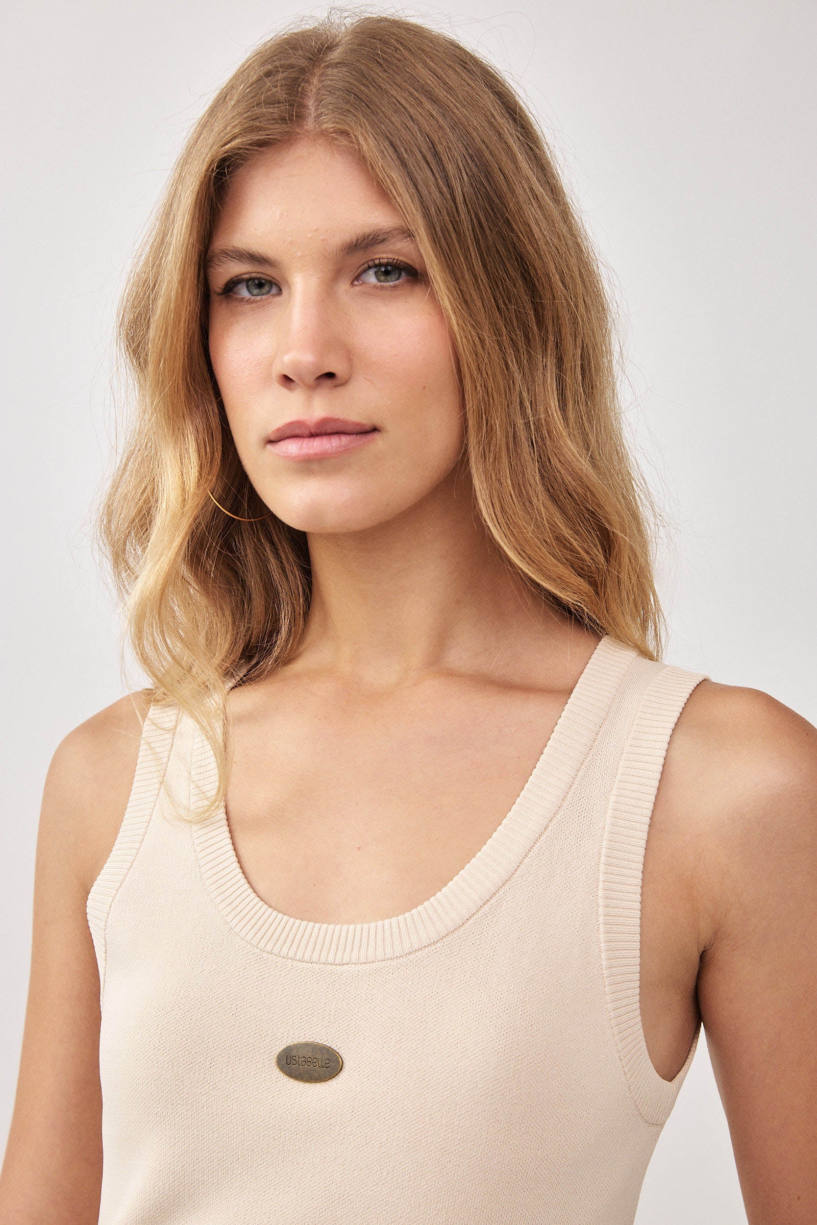 KNITTED TANK TOP CREAM