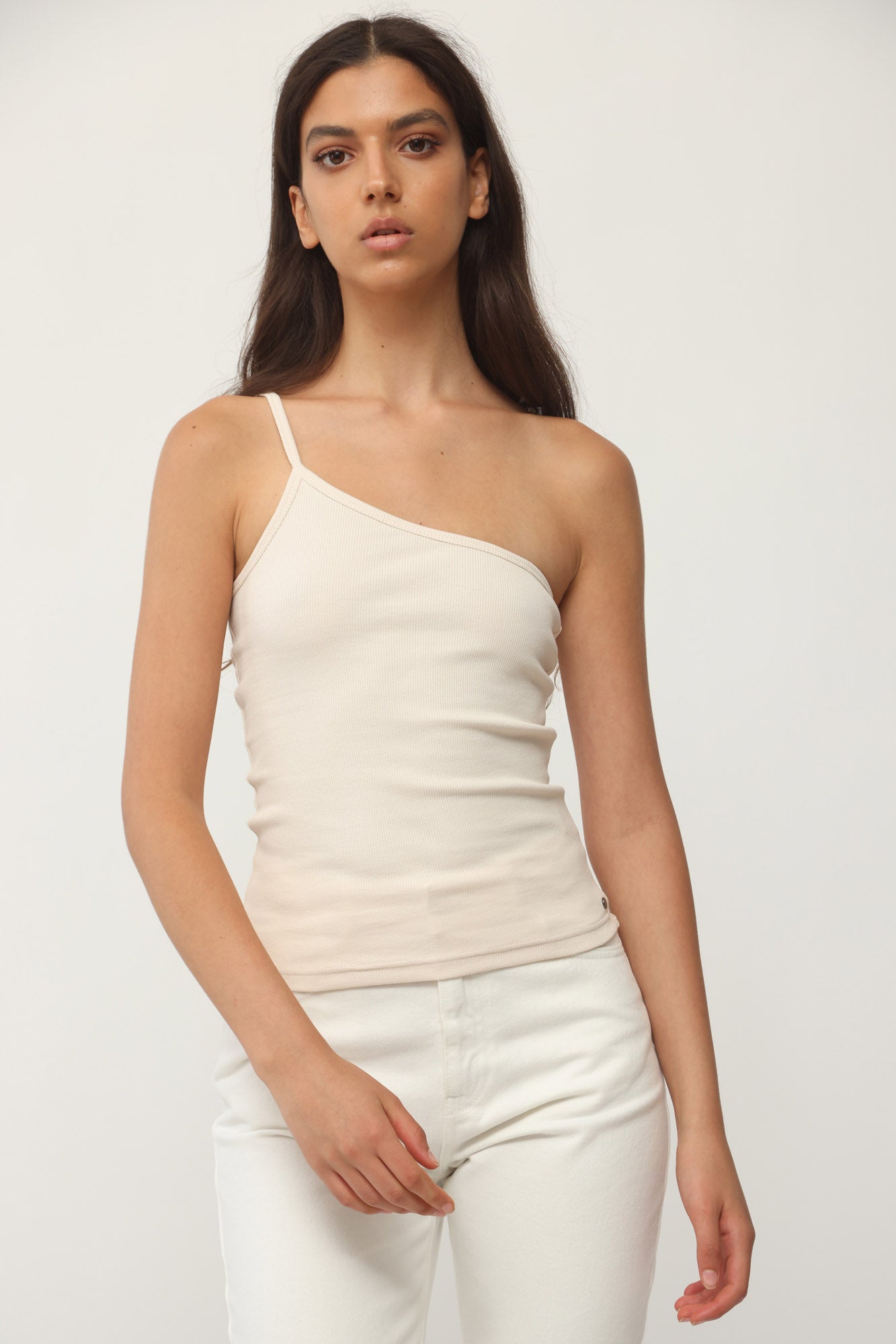 ASYMMETRIC TOP RIB CREAM