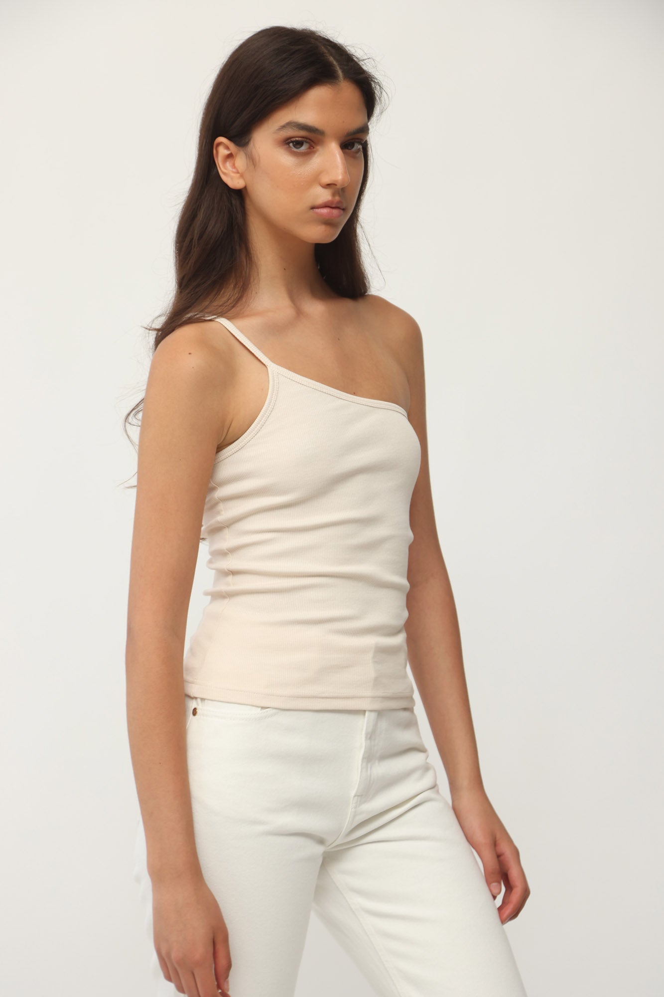 ASYMMETRIC TOP RIB CREAM