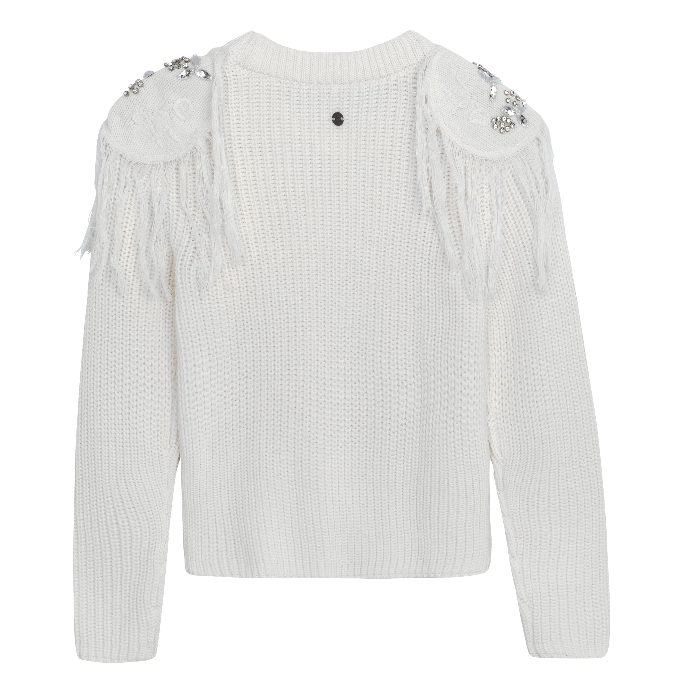 KNIT WITH SHOULDER PATCH WHITE